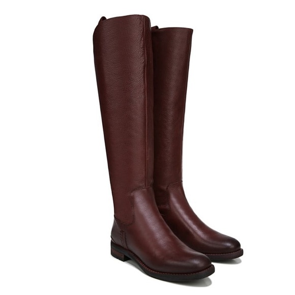 FRANCO SARTO Meyer Leather Tall Roding Boots Size 7.5 W Bordeaux $250 - Picture 2 of 16